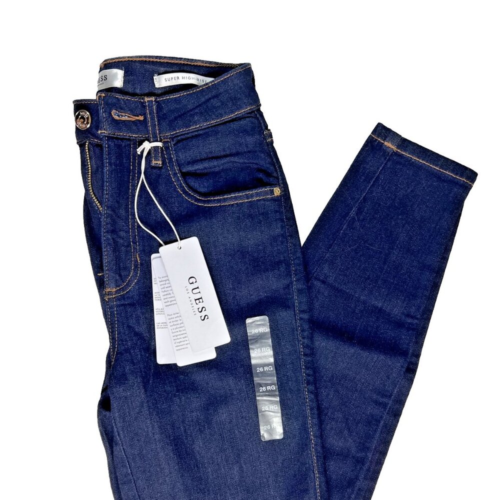 NWT GUESS Jeans Women's Size 26 - Super High Rise Skinny Blue - FREE Shipping 🇨